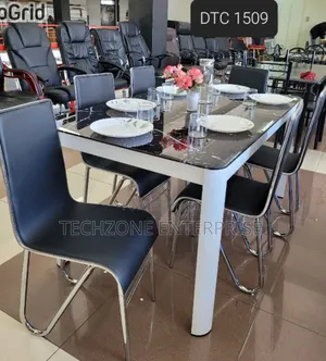 Executive Marble Glass Top Six Sitter Quality Dinning Table ,,