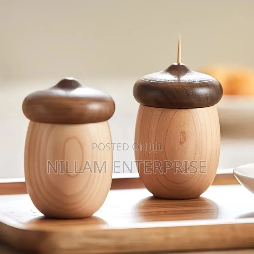 Creative Walnut Cotton Swab & Toothpick Holder