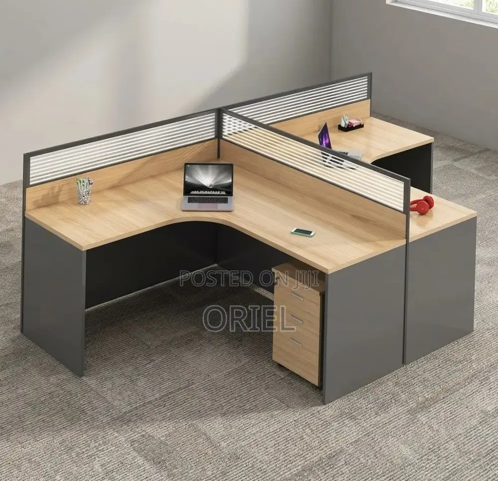 2-Seater Office Workstation : Curved 2-Way Workstation