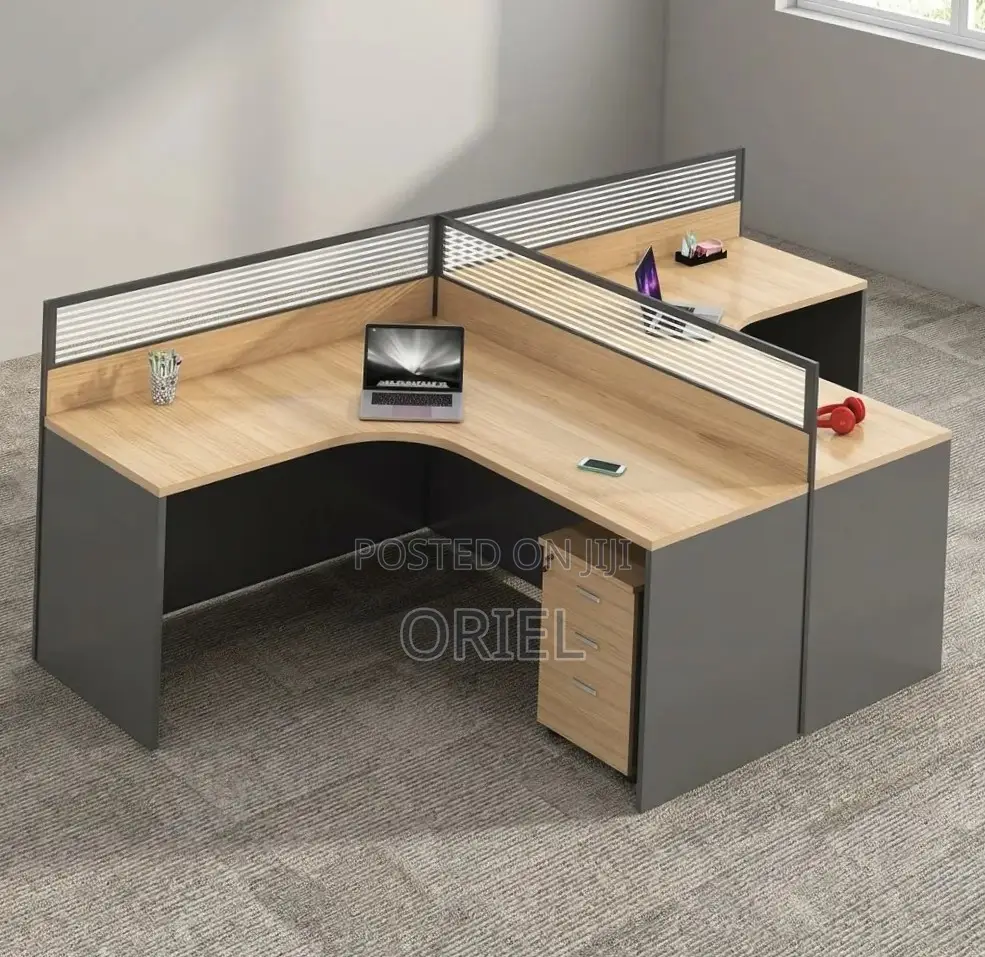2-Seater Office Workstation : Curved 2-Way Workstation