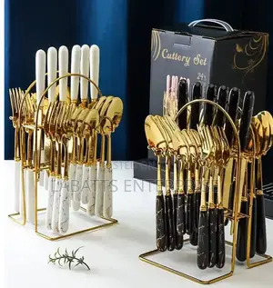 24-Piece Marble Cutlery Set