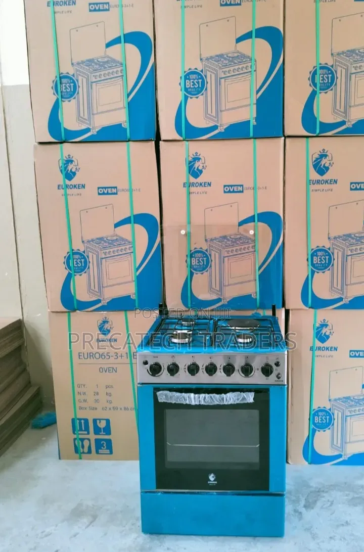 Euroken 3 Gas Burners + 1 Hot Plate Cooker 60x65