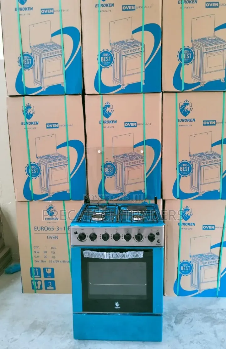 Euroken 3 Gas Burners + 1 Hot Plate Cooker 60x65