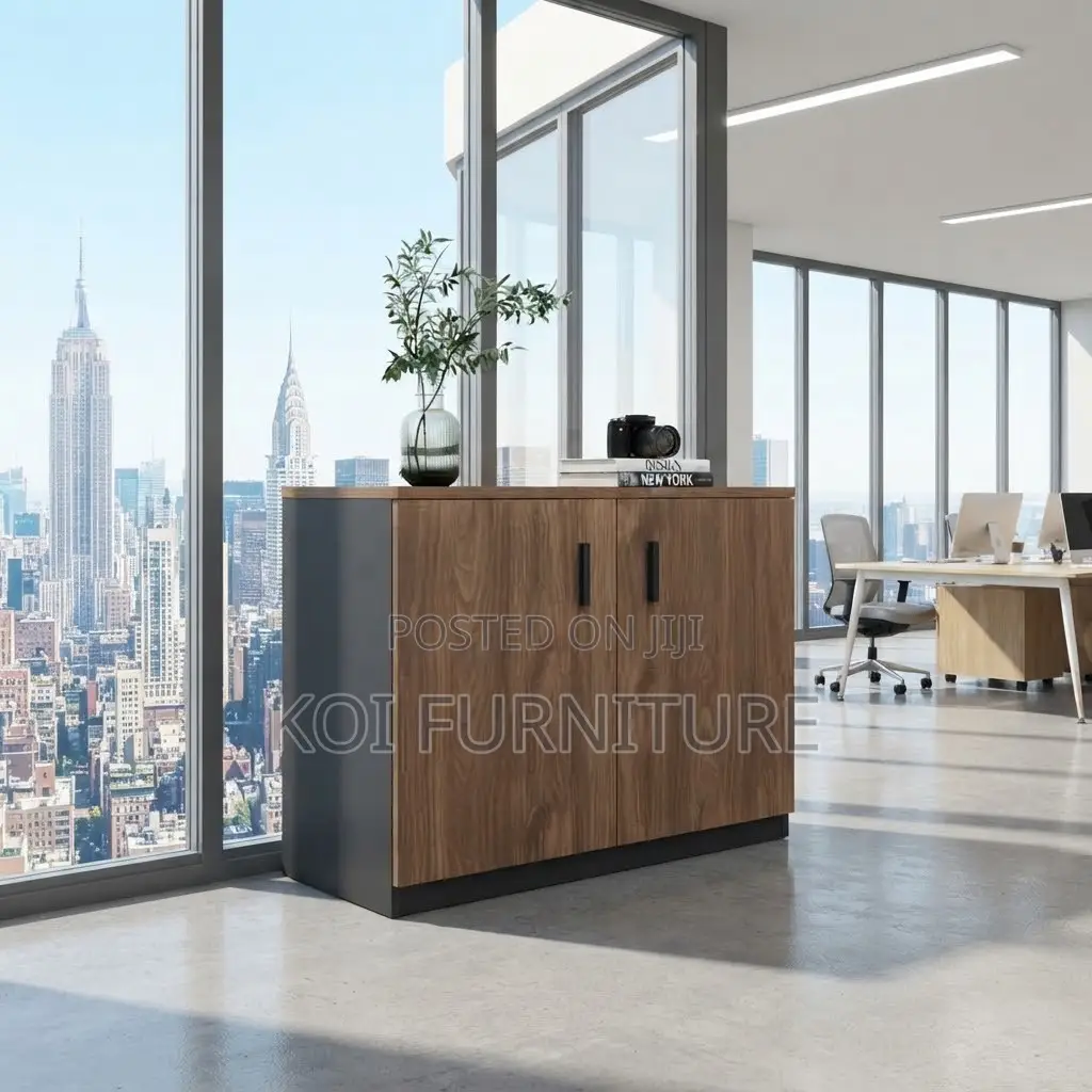 Office Cabinet; Two Doors Polished Executive Credenza