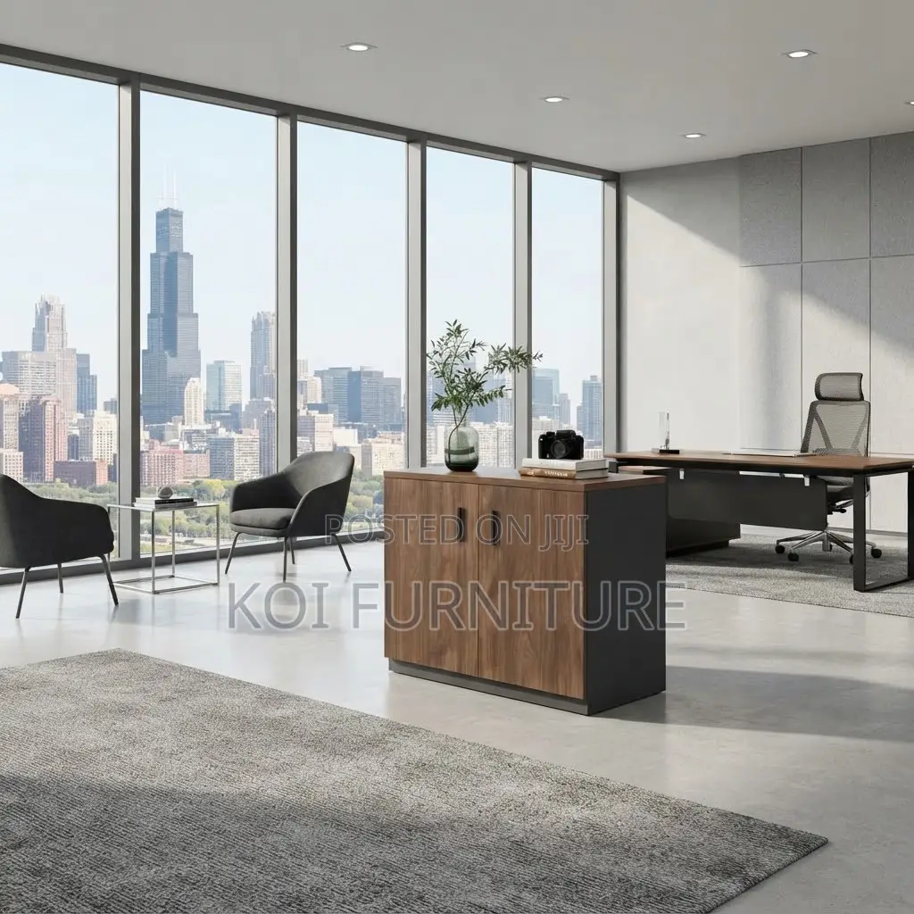 Office Cabinet; Two Doors Polished Executive Credenza