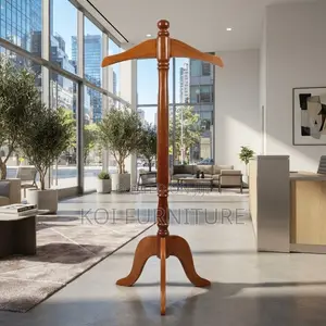 Dressers; Long Mahogany Finish Office Coat Hanger