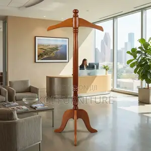 Dressers; Long Mahogany Finish Office Coat Hanger