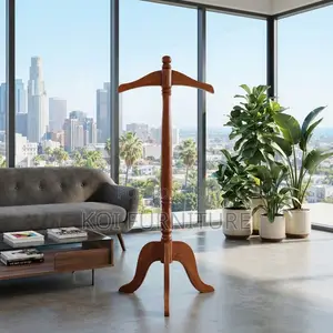 Dressers; Long Mahogany Finish Office Coat Hanger