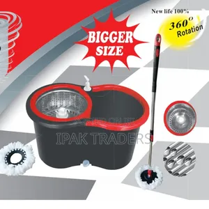 Ecco Spin Mop System - Large Capacity, Microfiber Head, 360° Rotary
