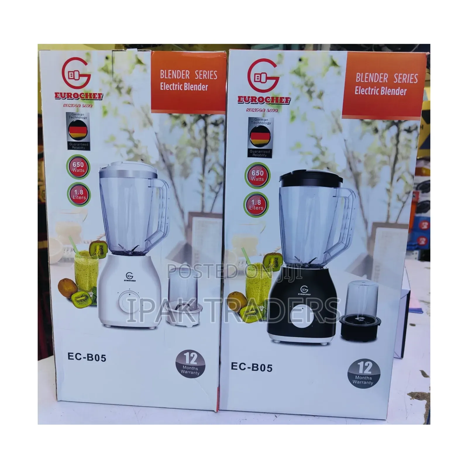 Eurochef 1.8L, 2 in 1 Countertop Blender With Grinder