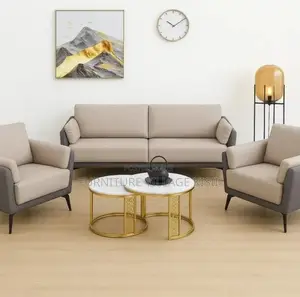 Office Furniture; 5-Seater Leather Imported Office Sofa Set