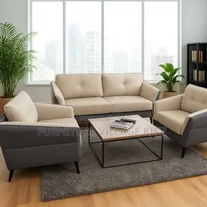 Office Furniture; 5-Seater Leather Imported Office Sofa Set