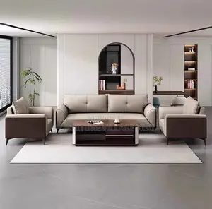 Office Furniture; 5-Seater Leather Imported Office Sofa Set