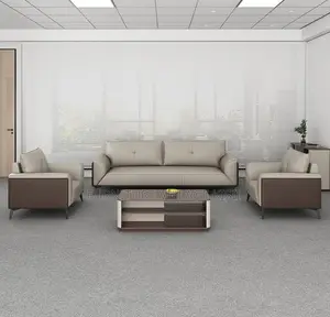 Office Furniture; 5-Seater Leather Imported Office Sofa Set
