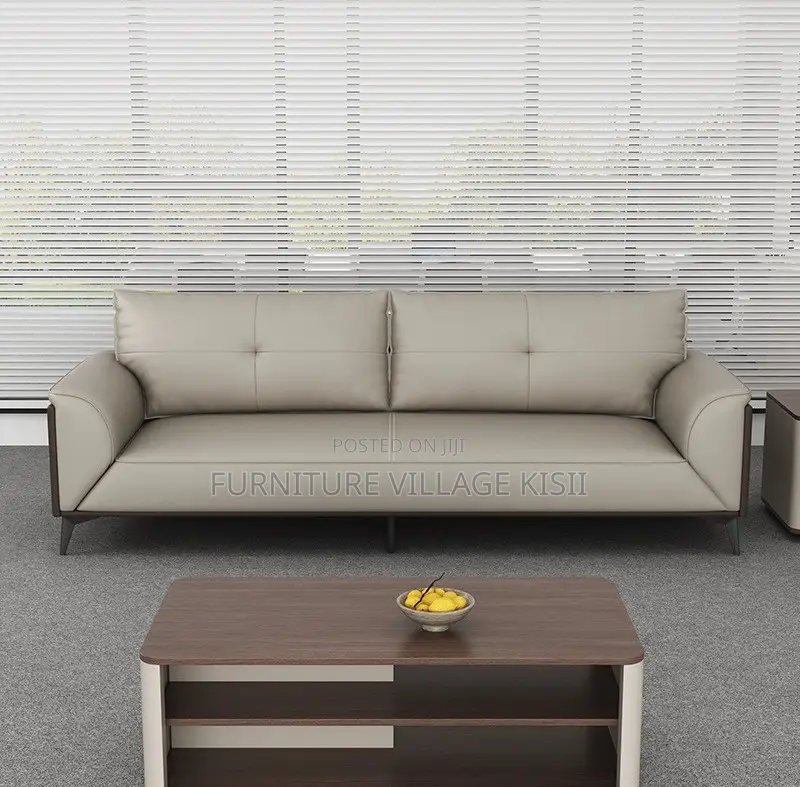 Office Furniture; 5-Seater Leather Imported Office Sofa Set