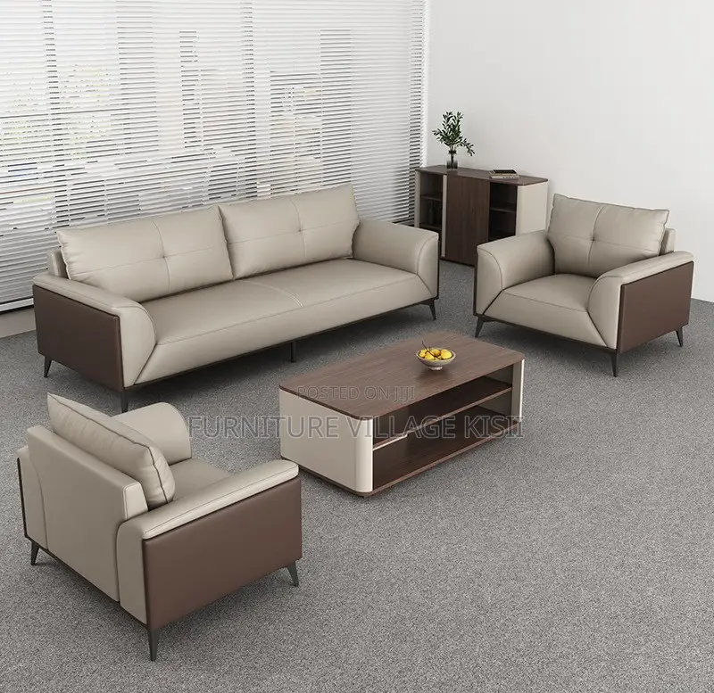 Office Furniture; 5-Seater Leather Imported Office Sofa Set