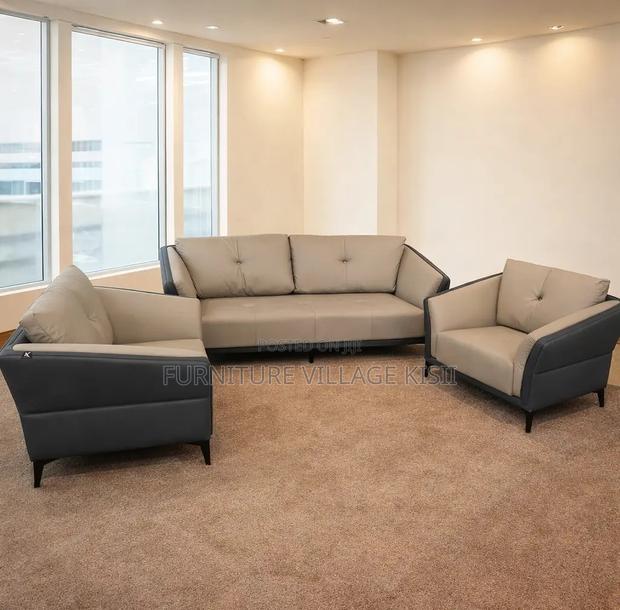 Office Furniture; 5-Seater Leather Imported Office Sofa Set - thumbnail 7