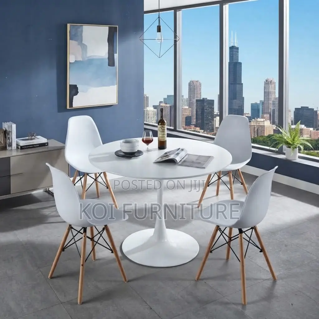 Dining Set Four Seater White Modern Indoor Eames Dining Sets