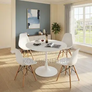 Dining Set Four Seater White Modern Indoor Eames Dining Sets