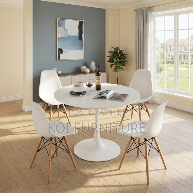 Dining Set Four Seater White Modern Indoor Eames Dining Sets - thumbnail 2