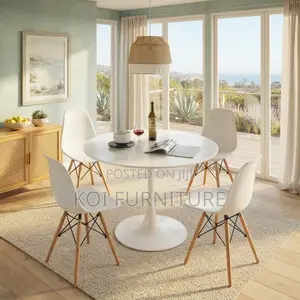Dining Set Four Seater White Modern Indoor Eames Dining Sets