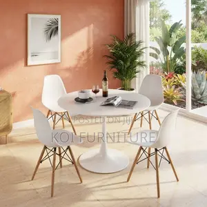 Dining Set Four Seater White Modern Indoor Eames Dining Sets