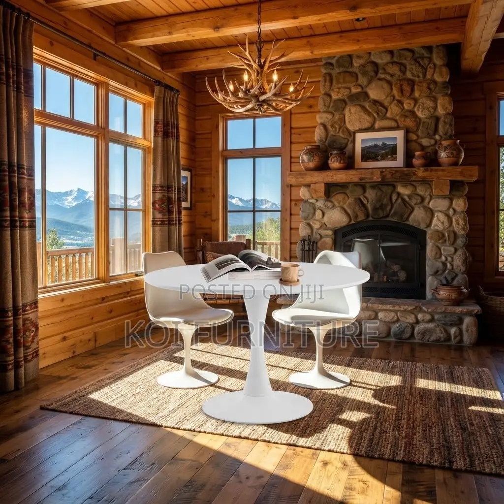 Dining Set Four Seater White Modern Indoor Eames Dining Sets