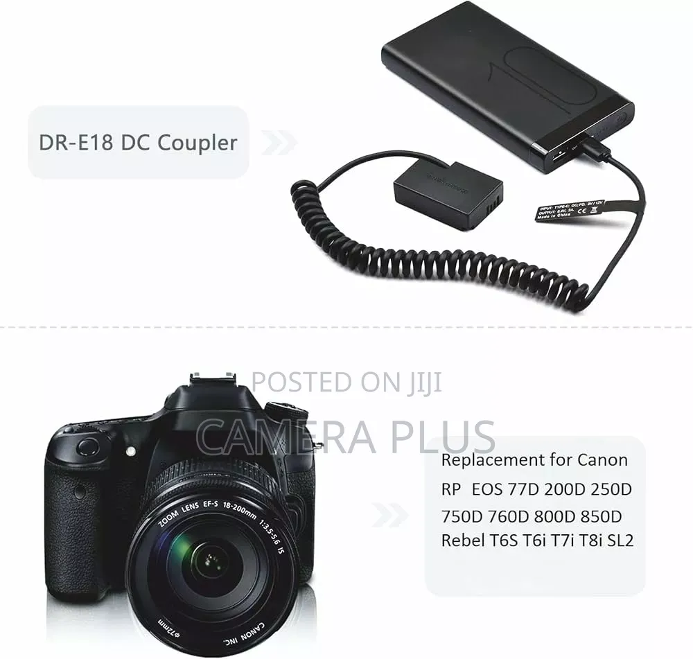 Canon Camera Type C Dummy Battery Pack With Powebank