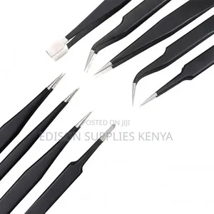 ESD Stainless Steel Anti-Static Tweezers Set of 9 PCS