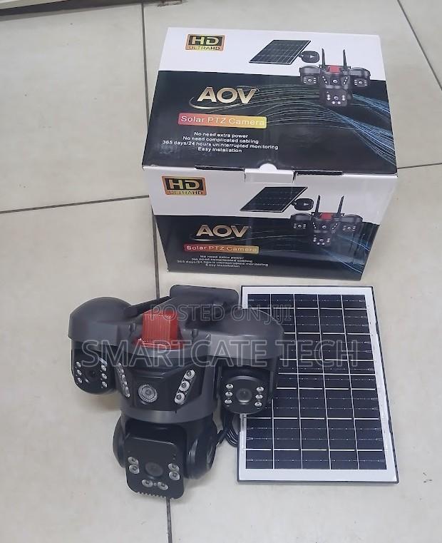 AOV Triple Lens 4G V380 CCTV Camera – Solar Outdoor Surveillance