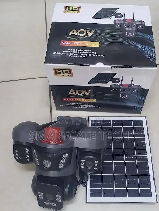 AOV Triple Lens V380 Solar 4G Camera – Outdoor CCTV Security