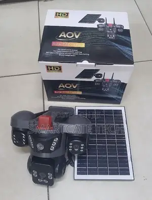 AOV V380 4G Solar CCTV Camera – Triple Lens HD Outdoor Camera