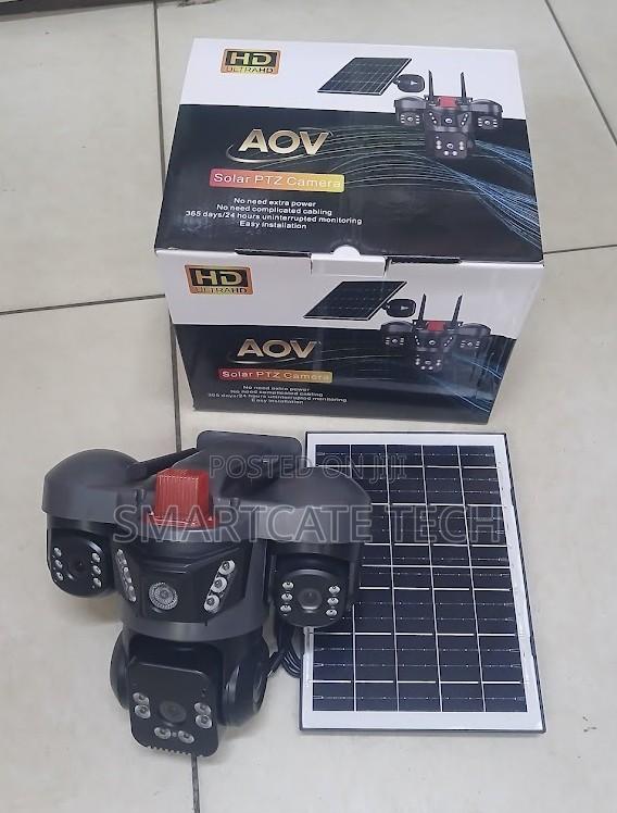 AOV V380 4G Solar CCTV Camera – Triple Lens HD Outdoor Camera