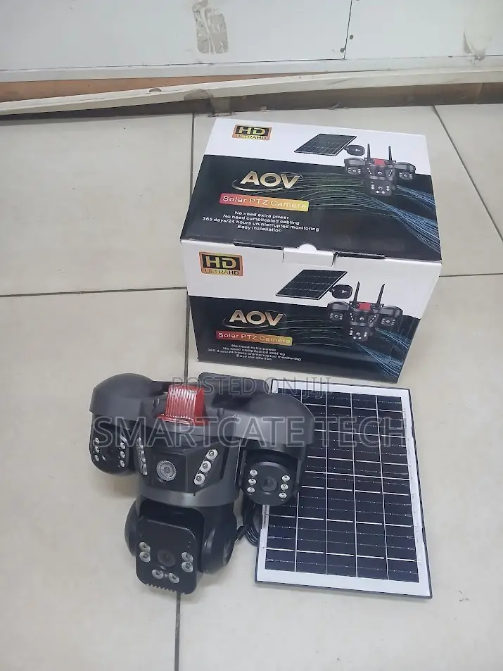 AOV Triple Lens 4G Solar Camera – V380 Smart Security CCTV