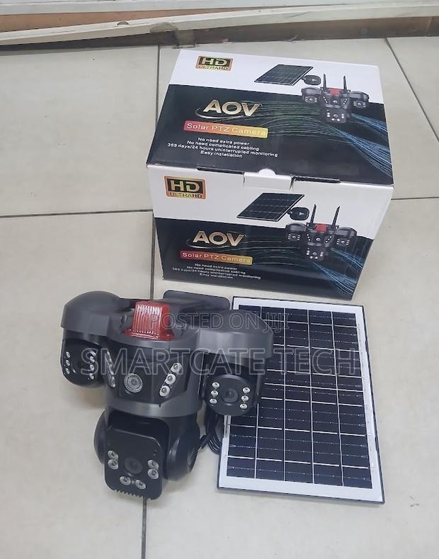 AOV 3 Lens V380 4G Solar CCTV – Smart Outdoor Surveillance Camera