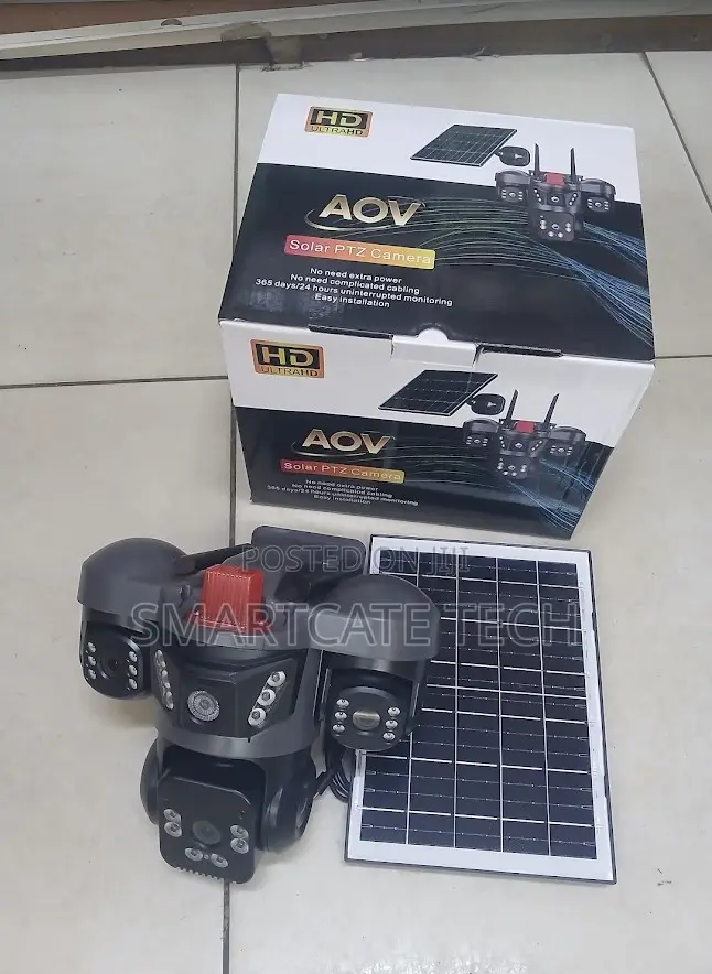 AOV V380 Solar 4G CCTV – Triple Lens Outdoor Security & Surveillance