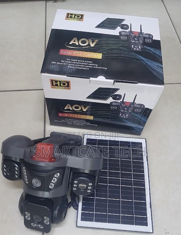 AOV 4G V380 Triple Lens Solar CCTV Camera – Smart HD Security