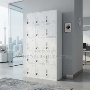 Office Cabinet; 15 Lockers Organization Cabinet With Key Locks Each