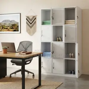 Office Cabinet; 15 Lockers Organization Cabinet With Key Locks Each