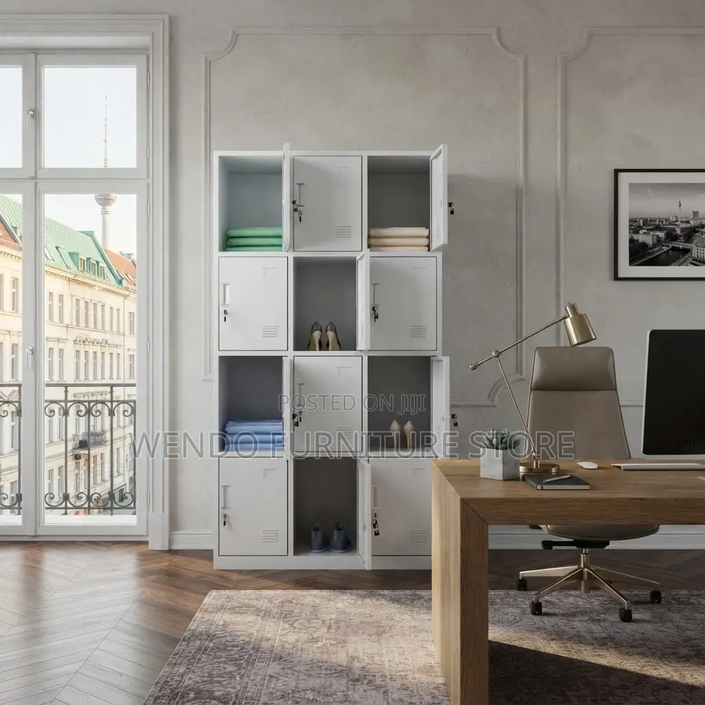 Office Cabinet; 15 Lockers Organization Cabinet With Key Locks Each