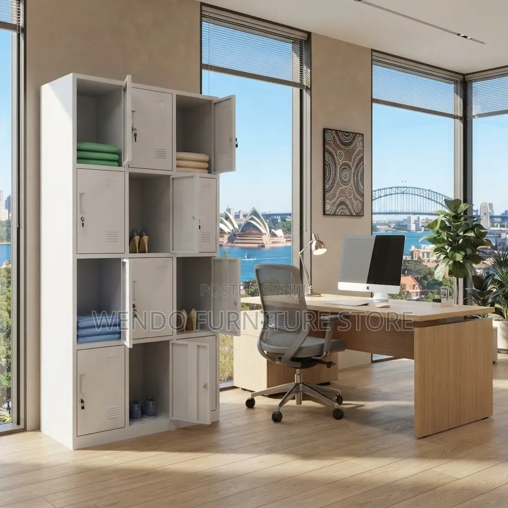 Office Cabinet; 15 Lockers Organization Cabinet With Key Locks Each