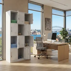 Office Cabinet; 15 Lockers Organization Cabinet With Key Locks Each