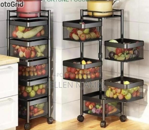 High Quality Square Fruit Rack With Wheels