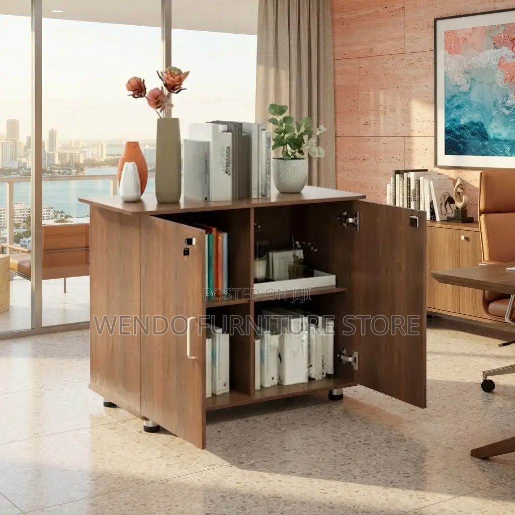 Office Cabinet; Two Doors Executive Lockable Credenza Storage Cabinet