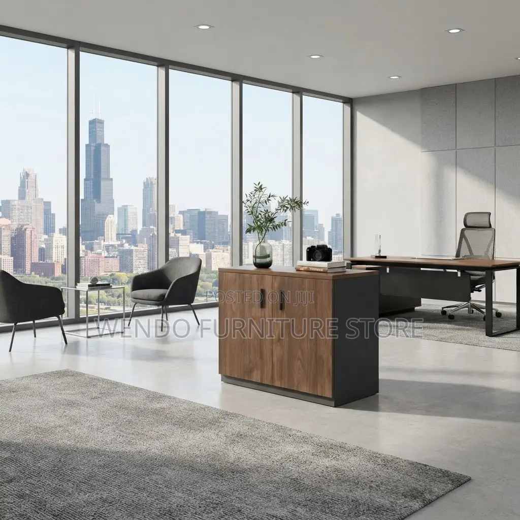 Office Cabinet; Two Doors Executive Lockable Credenza Storage Cabinet