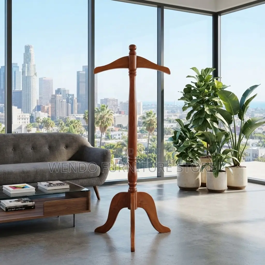 Dressers; Long Mahogany Executive Office Side Desk Coat Hangers