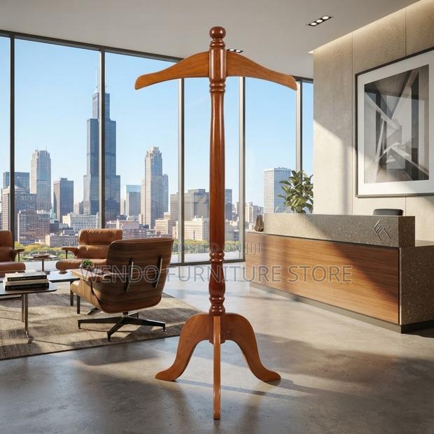 Dressers; Long Mahogany Executive Office Side Desk Coat Hangers - thumbnail 6