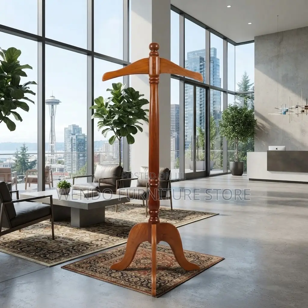 Dressers; Long Mahogany Executive Office Side Desk Coat Hangers