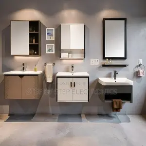 Scratch Resistant Wall Mounted Bathroom Vanity Cabinet With Mirror