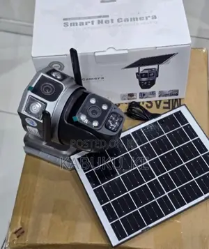 V380 Pro Dual Lens Solar Camera With Motion Detection Audio